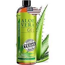 Seven Minerals Organic Aloe Vera Gel from freshly cut 100% Pure Aloe - Big 12oz - HighestQuality, Texas grown, Vegan, Unscent