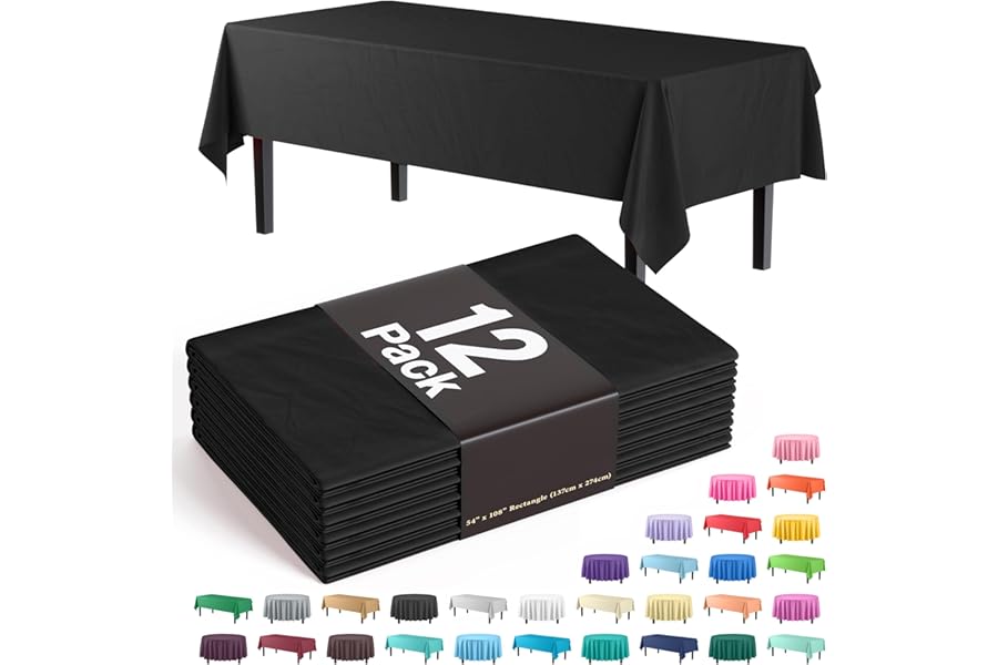 Premium Black table cover 54" x 108" (Pack of 12)