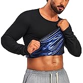 Sauna Shirt for Men Long Sleeve Sweat Suits Waist Trainer Compression Top Vest Weight Loss for Workout Gym Clothes