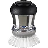 OXO Steel Soap Dispensing Palm Brush, Stainless