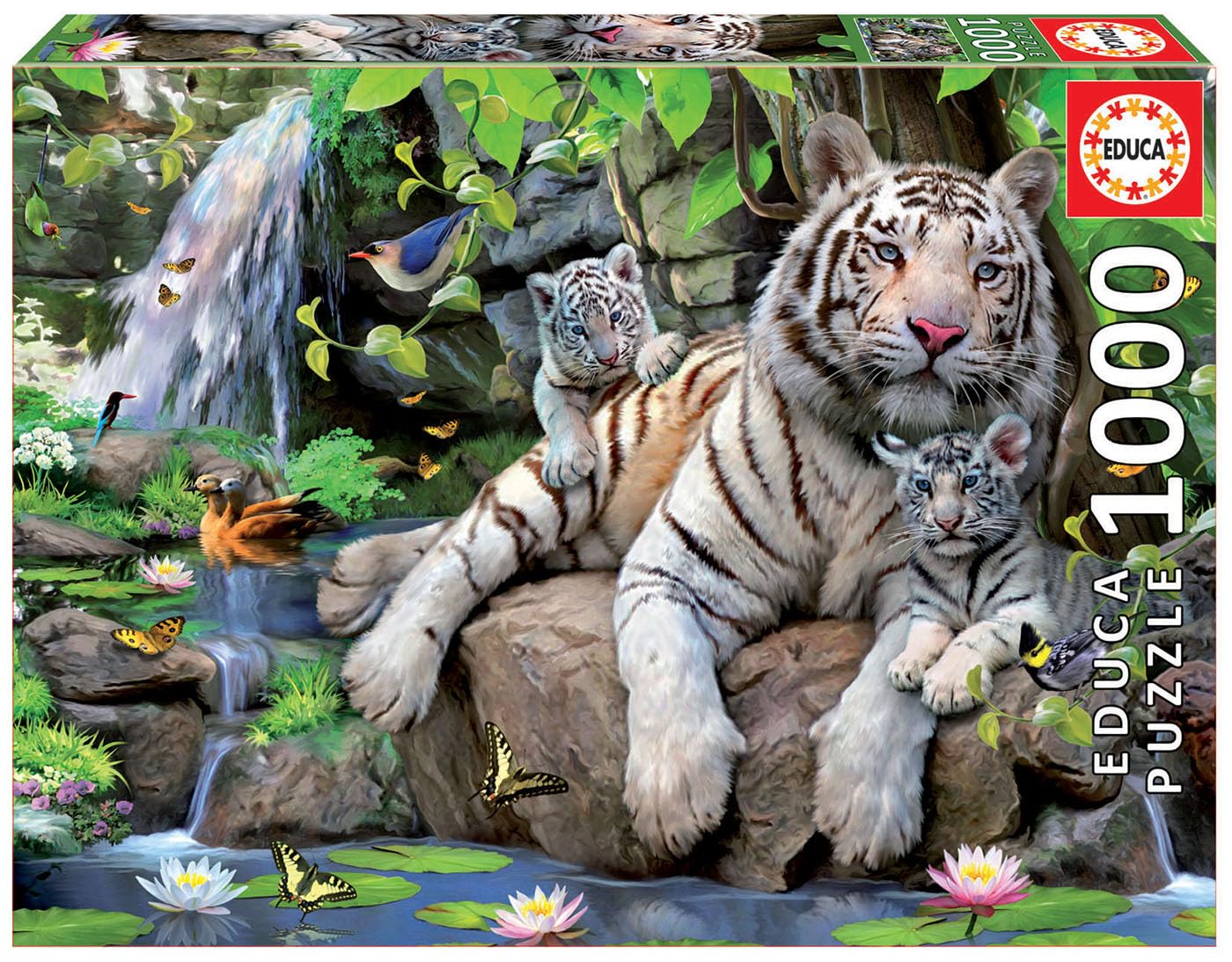 KD Toys Educa Borras 14808 "Bengal White Tigers Puzzle (1000-Piece) — image 1