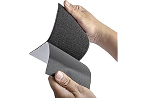 GLUEST Hook and Loop Strip, 4in x 8in 6pairs Velcro Roll Black, Interlocking Adhesive Tape Fastener Carpet Tape, Velcro Strips with Adhesive Heavy Duty