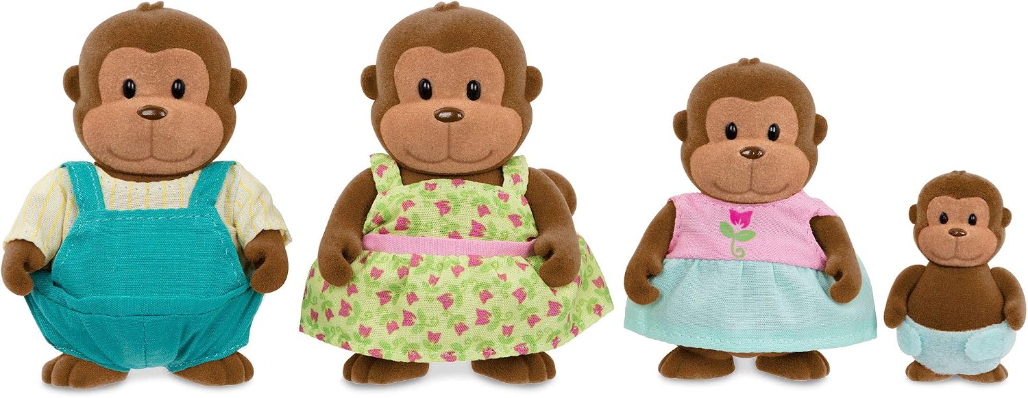 Li'l Woodzeez, The O'Funnigan Monkey Family, Set of 4 Collectible Posable Figures with Storybook for Imaginative Pretend Play - Image 3