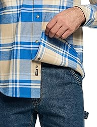 CQR Men's 100% Cotton Plaid Flannel Shirt, Long
