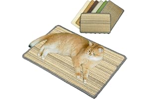 Pethave Cat Scratching Pad, 23.6 x 15.7inch Sisal Scratch Mat With Velcro Tapes, Stick on Floor Pad for Wall Scratcher, Horizontal Scratcher Protect Carpets and Sofa (Striped Style)
