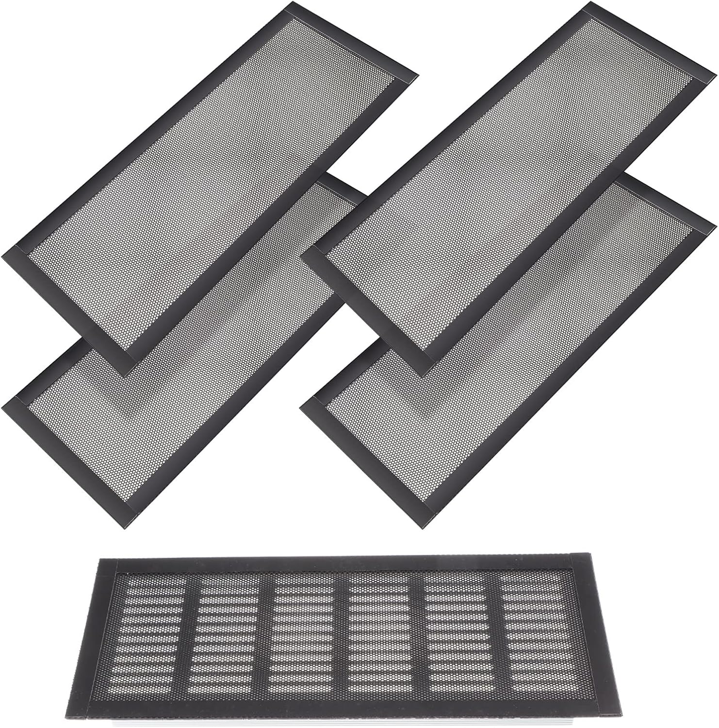 Registers, Grilles & Vents - Shappy Vent Covers for Home Floor Vent Covers Magnetic Mesh Vent Covers for Ceiling Floor Vent Covers Catch Debris Hair Insect, Black (4 Pieces, 4 x 10 Inch)