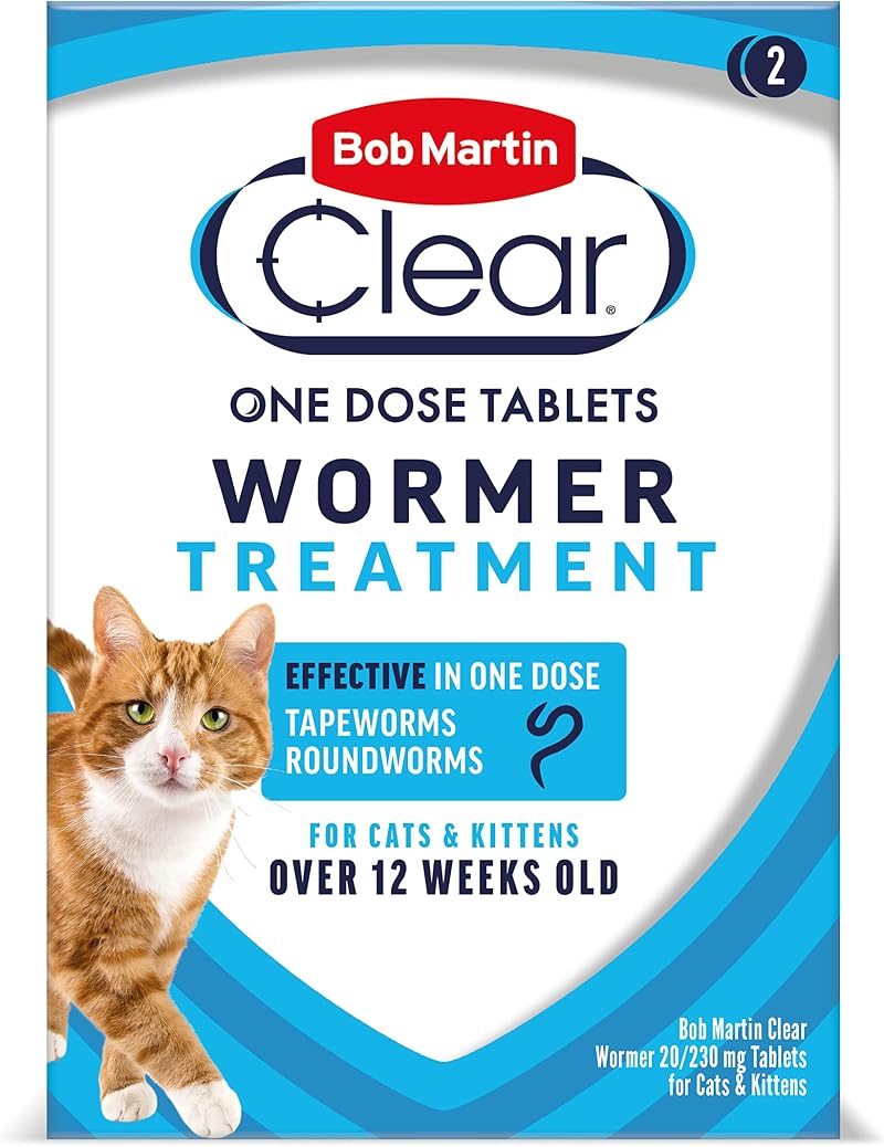 Bob Martin Clear Wormer Treatment for Cats (2 Tablets) - Kittens Safe