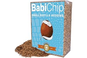 REPTICHIP PREMIUM COCONUT SUBSTRATE BabiChip Coconut Substrate for Reptiles Loose Small Sized Coconut Husk Chip Reptile Bedding (36 Quart)