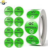 1000 Pcs QC Passed Labels, Fluorescent Green Quality Control Stickers | 1 inch Round Inventory Control Labels for Warehouse, Manufacturing, Packaging and Inspection