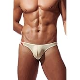Maiclaice Men's Thong Elastic Ice Silk Underwear Low Rise Briefs