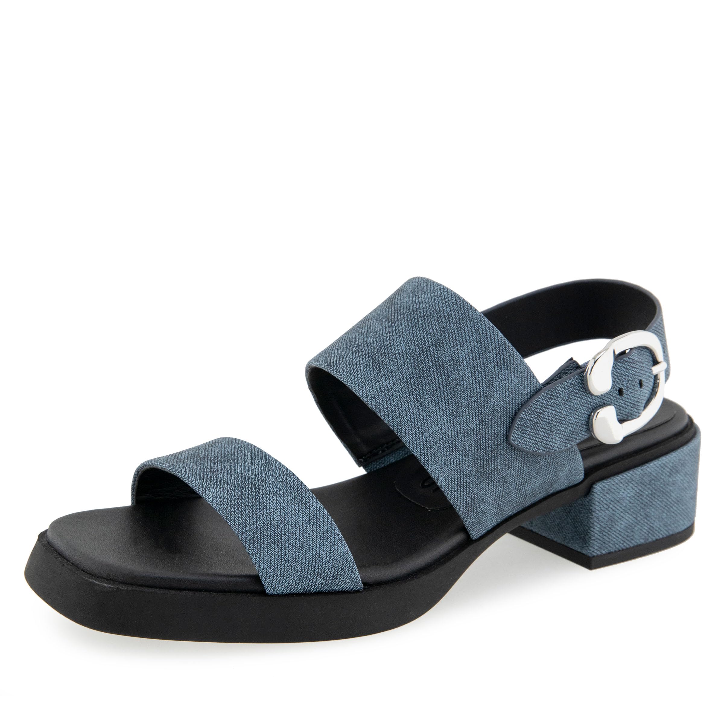 Aerosoles Women’s Dove Heeled Sandal, Blue Jean Faux Leather, 6.5 Wide