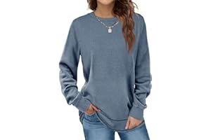 Dofaoo Sweatshirts for Women Crewneck Long Sleeve Shirts Tunic Tops for Leggings Fall Fashion Winter Clothing