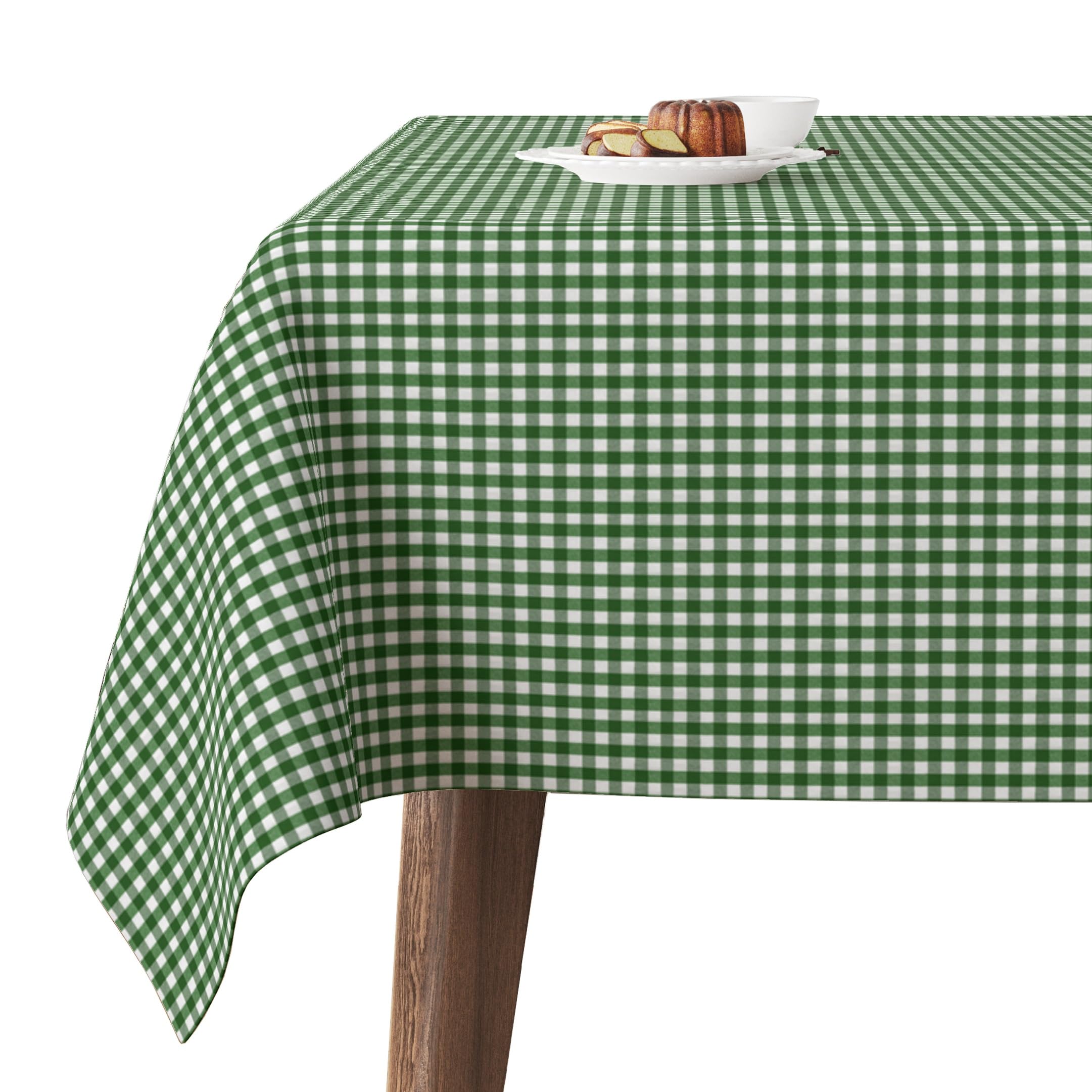 Martina Home TEFLONATED TABLECLOTH MADE Petit Vichy Green Bottle 180X140 CM
