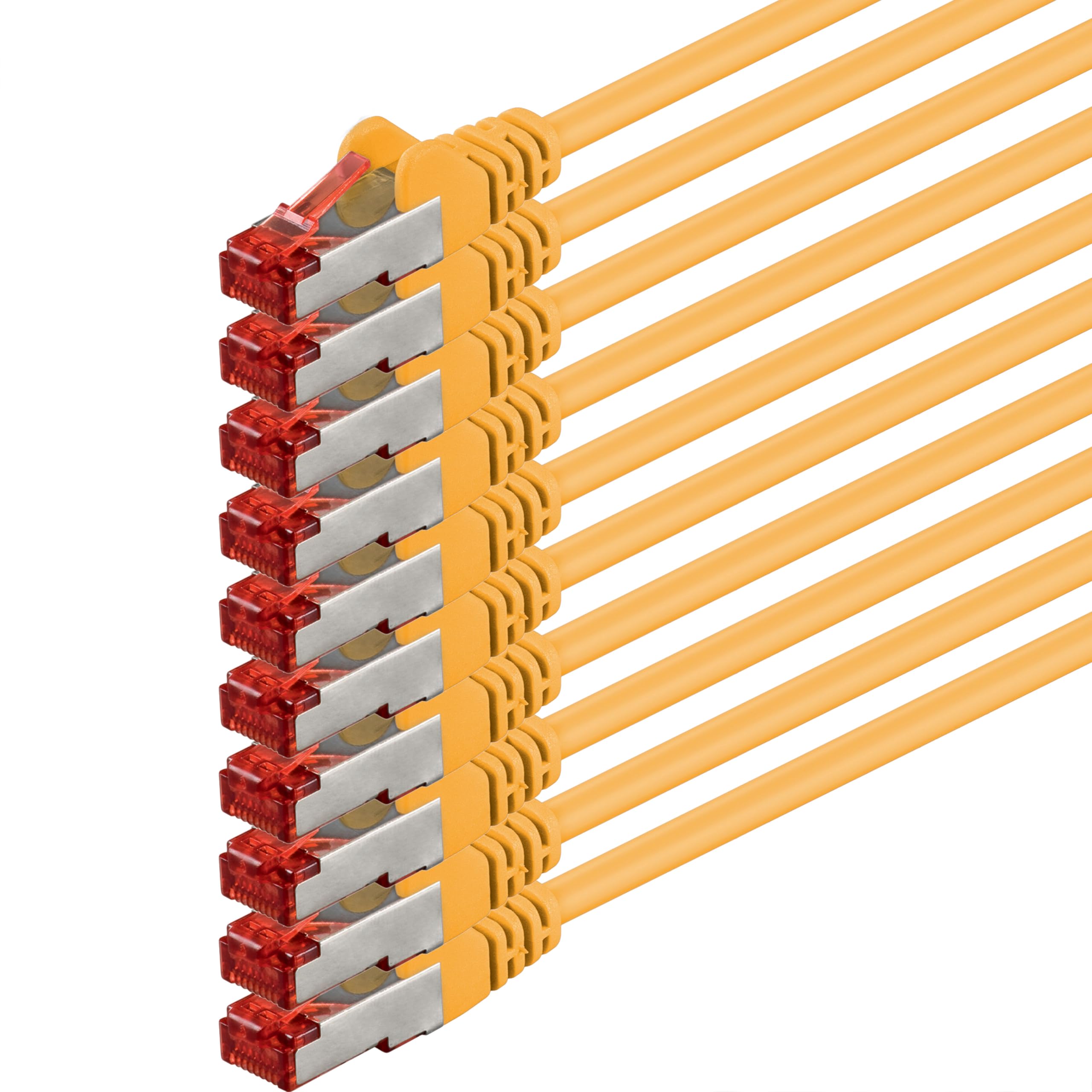 1aTTack.de 10x 3 meters - Cat 6 network cable patch cable Cat6 RJ45 SFTP - yellow