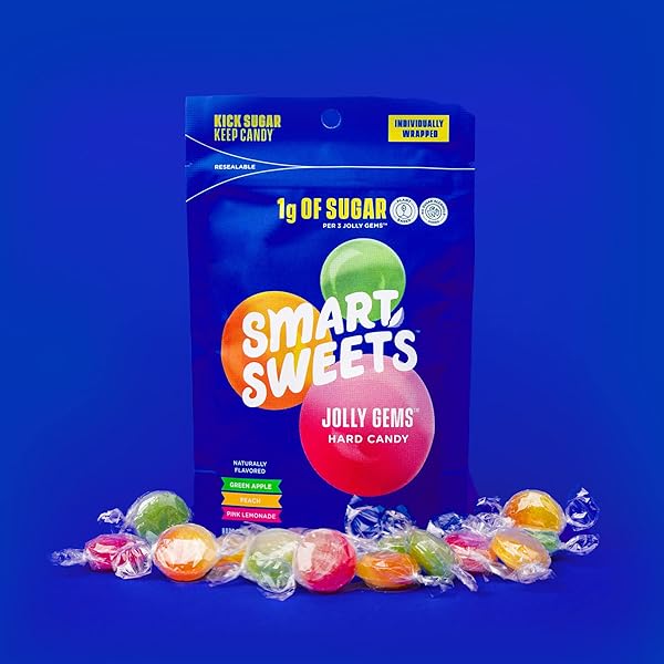 SMART SWEETS, CANDY HARD GEMS JOLLY, 2.5 OUNCE