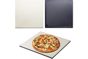 GYBER Pizza Stone for Oven and Grill 12 inch Square Double Sided Durable Cordierite Cooking Thermal Shock Resistant Baking Stone for Homemade Pizza, Fits in Henson