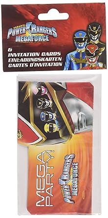 Rodschinson Com Amscan 14 Cm X 8 Cm Power Rangers 6 Invitations Et Enveloppes Loisirs Creatifs Fournitures De Loisirs Creatifs