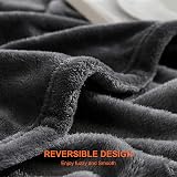 EHEYCIGA Fleece Blanket Double Size 150x200 Dark Grey Soft Flannel view 5