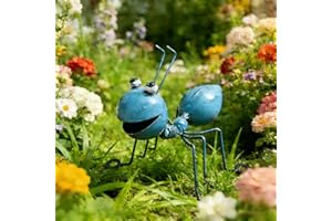 Metal Ant Garden Decor,Colorful Outdoor Garden Yard Art Wall Sculptures,Cute Metal Ants Figurines,for Yard Fence Insect Ornam