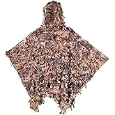 AUSCAMOTEK 3D Leafy Poncho Ghillie Suit Camouflage Cloak Cape for Deer Turkey Hunting