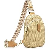 AOCINA Faux Straw Summer Purse Crossbody Bags for Women RFID Raffia Sling Bag Travel Hawaiian Beach Vacation Essentials