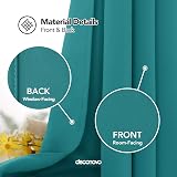 Deconovo Turquoise Room Darkening Curtains 55 x 114 Inch Eyelet Thermal view 5