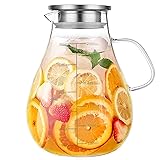 Glass Pitcher with Lid,88 Ounces -2500ml with