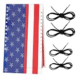 Queekay Chair Replacement Fabric with 4 Bungee Cord Lounge Chair Cloth Mesh Repair Kit for Patio Recliner Outdoor Lawn Pool (63 x 17 Inch,National Flag)