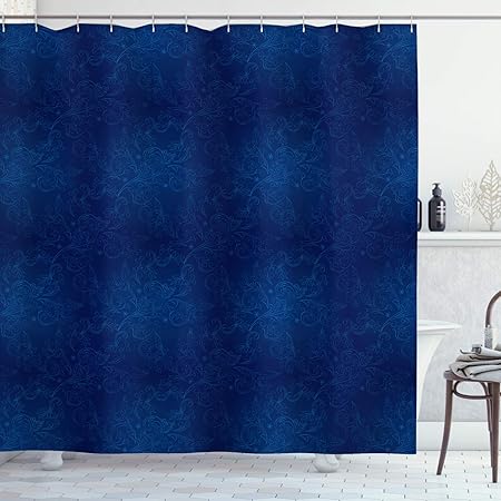 Amazon Com Lunarable Royal Blue Shower Curtain Vintage Floral