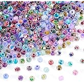 Cheriswelry 420pcs Small 4mm Bicone Faceted Glass Beads Tiny Transparent Bracelet Beads Loose Spacer Colorful Handmade Craft Bead for DIY Earring Necklace Jewelry Making