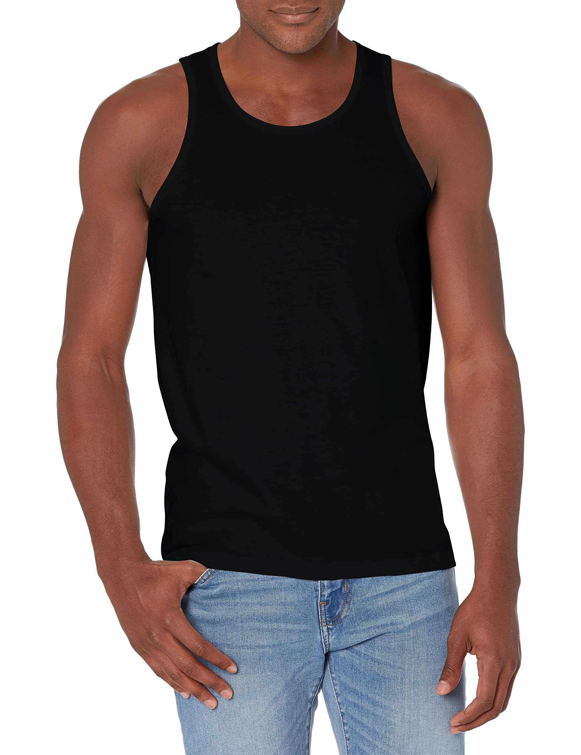 Photo 1 of Organic Signatures Men Crewneck Undershirts Soft 100% Cotton Tank Tops Pack of 3 (Medium, Black)