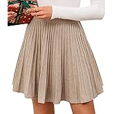 SEAFORM Women's Pleated Knit Mini Skirts Stretchy High Waist A-Line Casual Sweater Skirt Fall Winter Skirts for Women