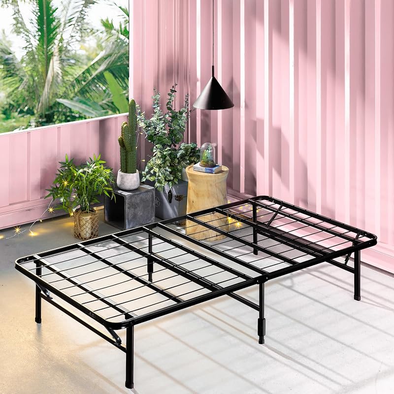 Zinus SmartBase Single Bed Frame 90 x 190 cm Black 35.5 cm High with Storage