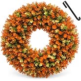 GGYEARHOME Fall Wreaths For Front Door 24 Inch Fall Wreath Decor For Home | Artificial Autumn Boxwood Wreath Thanksgiving Decorations For Home Porch Wall Indoor Outdoor Farmhouse Party Harvest Festival