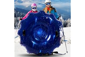 STUDESK Snow Tube, 57" Extra Large Inflatable Snow Sled for Adults, Thickened Heavy Duty Sleds Snow with Handles, Winter Outdoor Skiing Fun for Boys Girls Family Activities