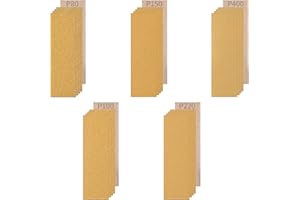 KARIDER Micro Sander Refills, 50 Pcs Sand Paper for Mini Sander Kit, Grit 80 100 150 220 400 Detail Sanding Sandpaper Sheets 