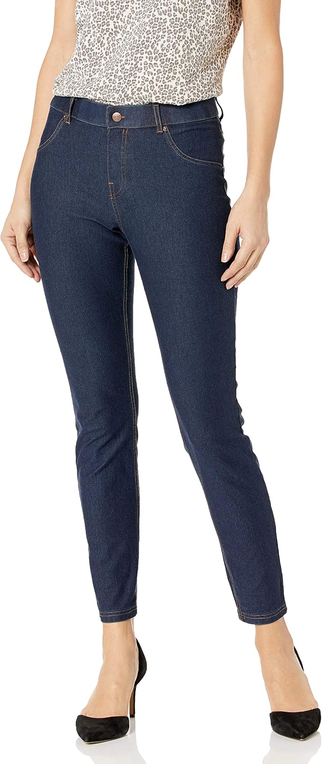 HUE Essential Denim Leggings Deep Indigo Wash S