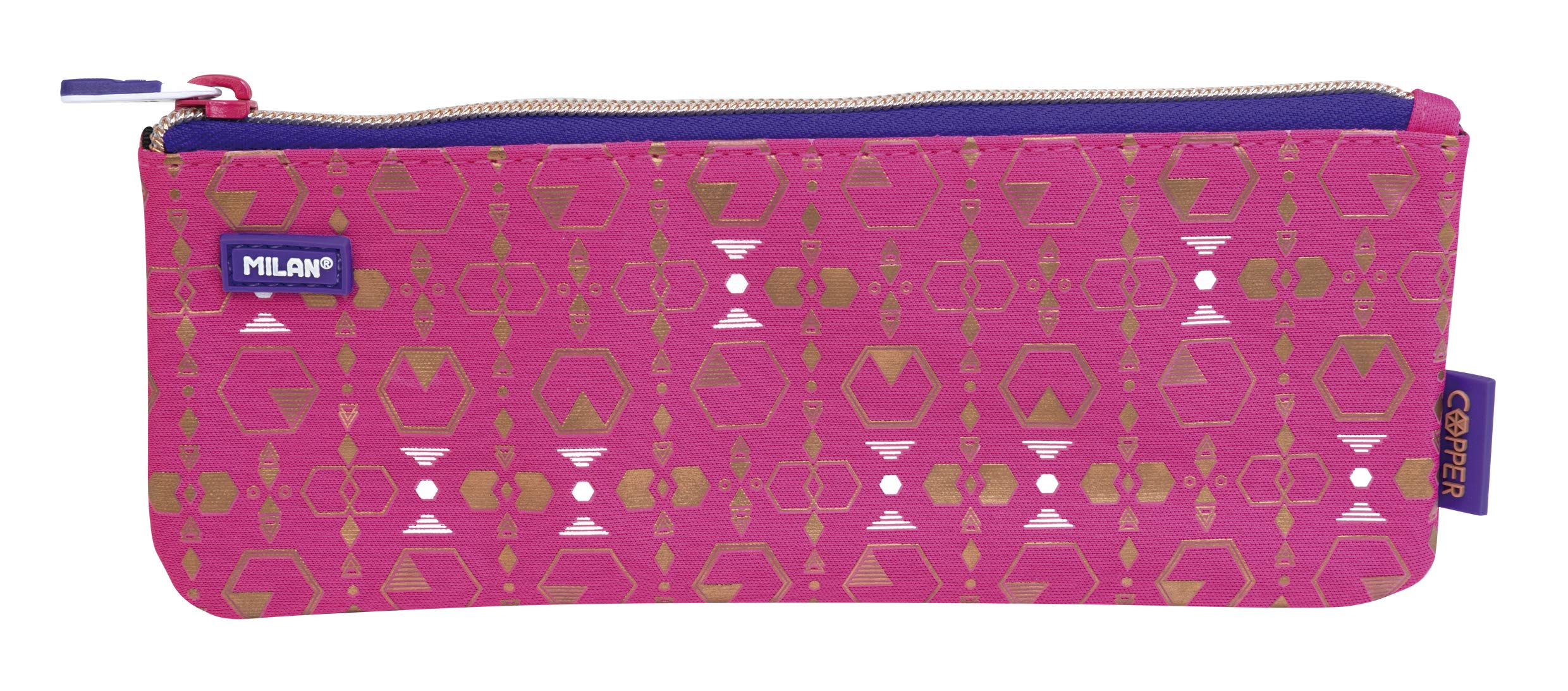Small Flat Copper III Pencil Case, Pink