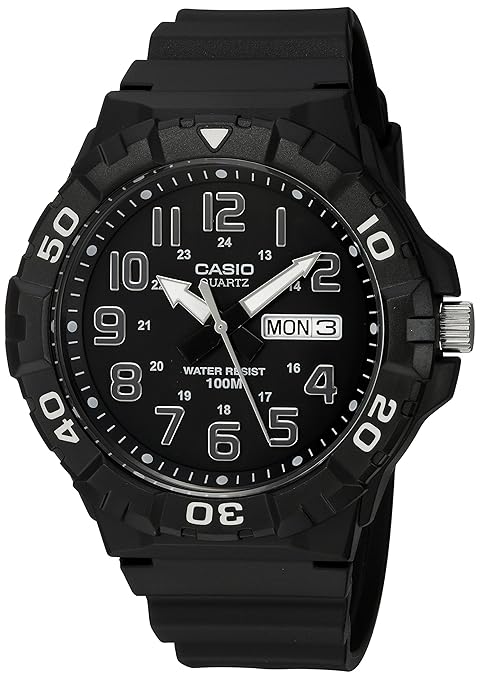Casio Herren Uhr analog Quarzwerk mit Sonstige Materialien Armband MRW-210H-1AVCF