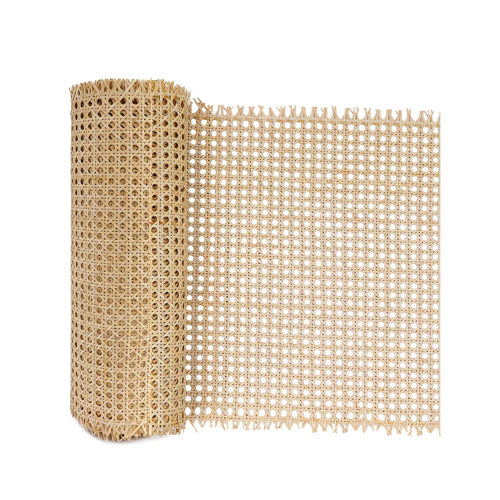 Photo 1 of 16" x9.8FT Natural Rattan Cane Webbing, Woven Open Mesh Cane Net Roll for DIY Caning Furniture Decor Projects: Chair, Cabinet, Ceiling and Door(119x16 in)