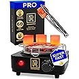 PRO Hookah Coal Burner for Hookah Cubes 500W with grid – BLACK HEAT Charcoal Burner Electric for Shisha with grill & FREE Hooka Tongs - Strong Durable 304 Steel Coil