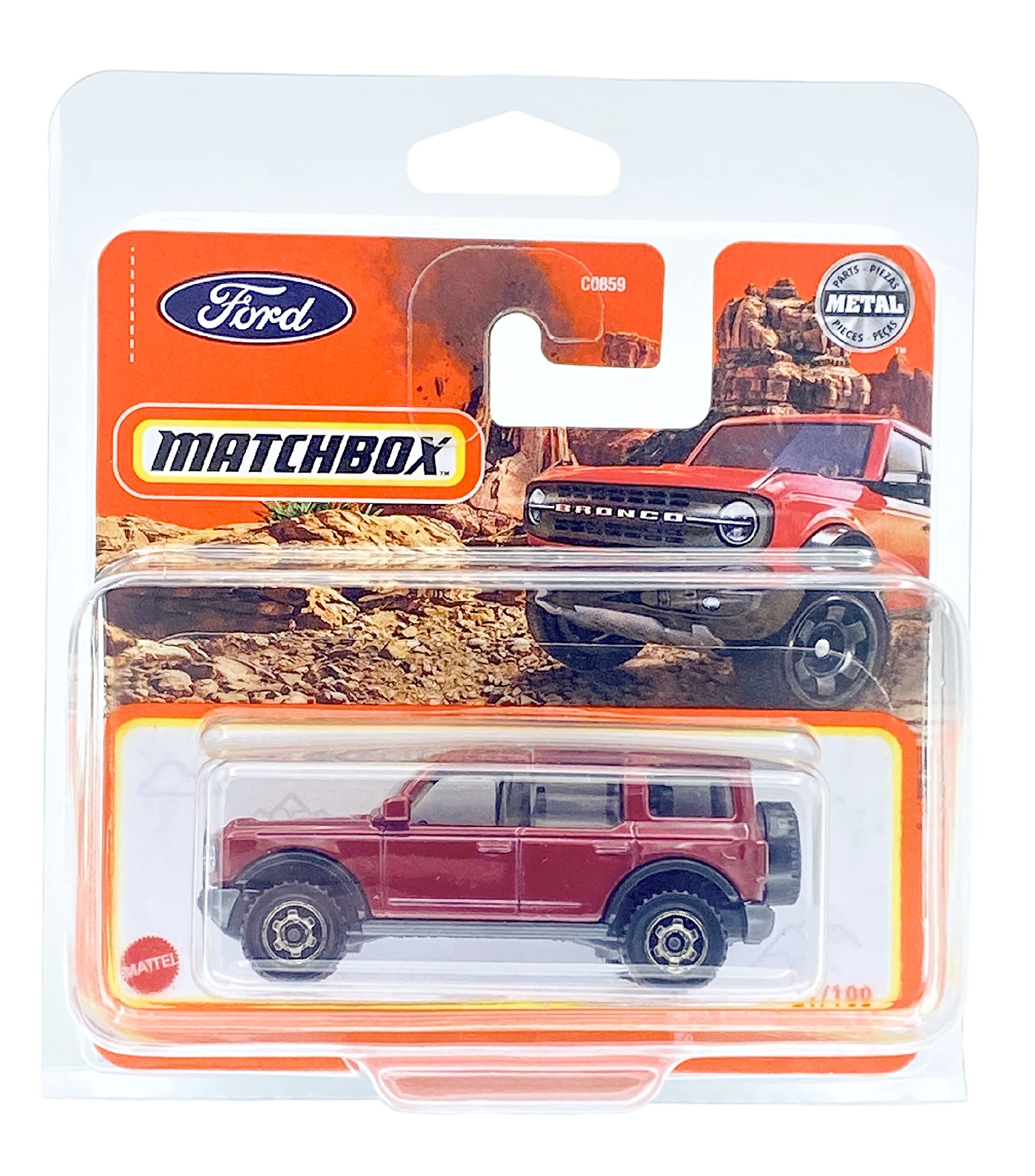 Matchbox 2021 Ford Bronco (Red) 2021 - 21/100 (Short Card) *** COMES IN A KLAS CAR KEEPER PROTECTIVE COLLECTORS CASE *** GXM33