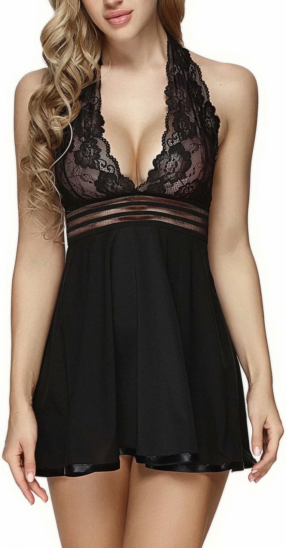 Womens Sexy Lingerie Babyoll Nightwear Lace Sleepwear Underwear Set