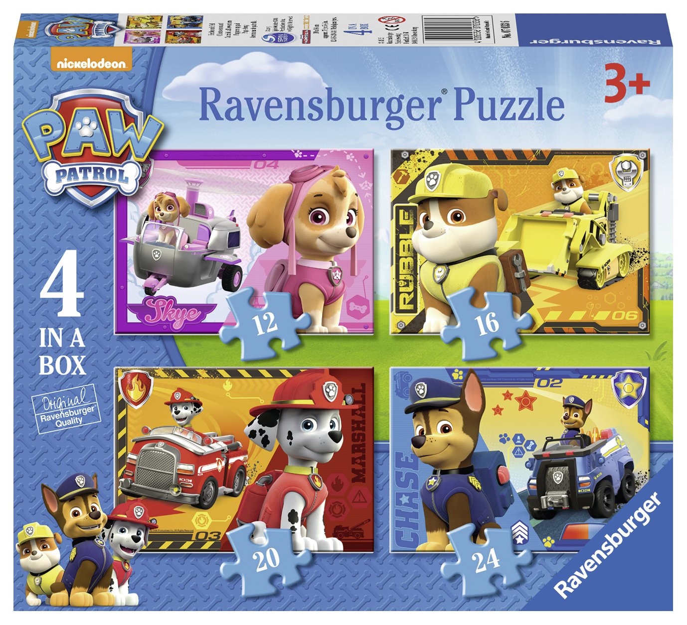 Ravensburger Paw Patrol Paquete de puzzles la caja con Paw Patrol