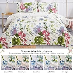 Lightweight Thin Multicolor Botanical Bedspread