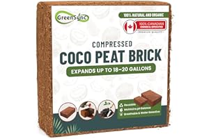 Premium Coco Peat Brick By GreenSync - 10LBS / 4.5KG / 5KG - 100% Organic and Eco-Friendly from Sri Lanka - Low EC- Natural C