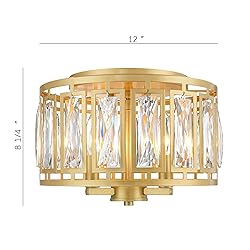 Crystal Flush Mount Ceiling Light, Gold Ceiling