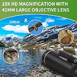 DFlamepower 10x42 HD Monocular Full Optical Prism Dual Focus Waterproof view 3