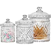 Godinger Canister Set, Crystal Glass Canisters Food Storage Candy Jars - Dublin Collection, Set of 3