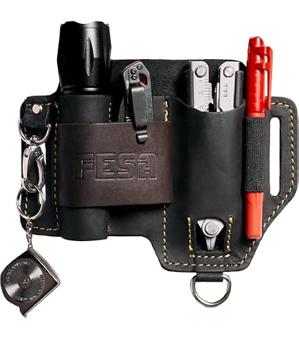 High Gauge Premium Oil Tanned Leather Construction Maintenance Organizer Tool...